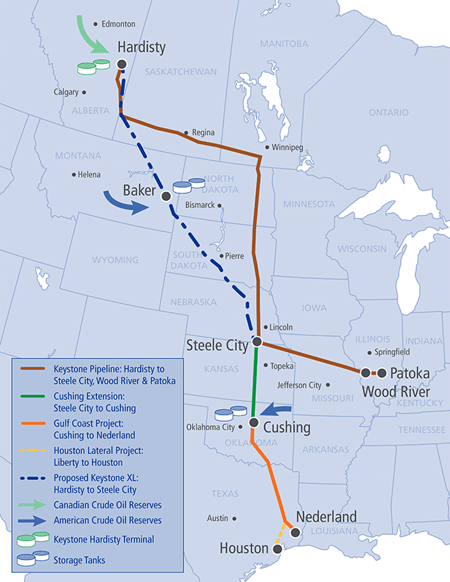keystone pipeline route